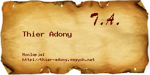 Thier Adony névjegykártya